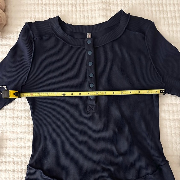 Free People Movement Rally Layering Long Sleeve Top in French Navy - Picture 4 of 6